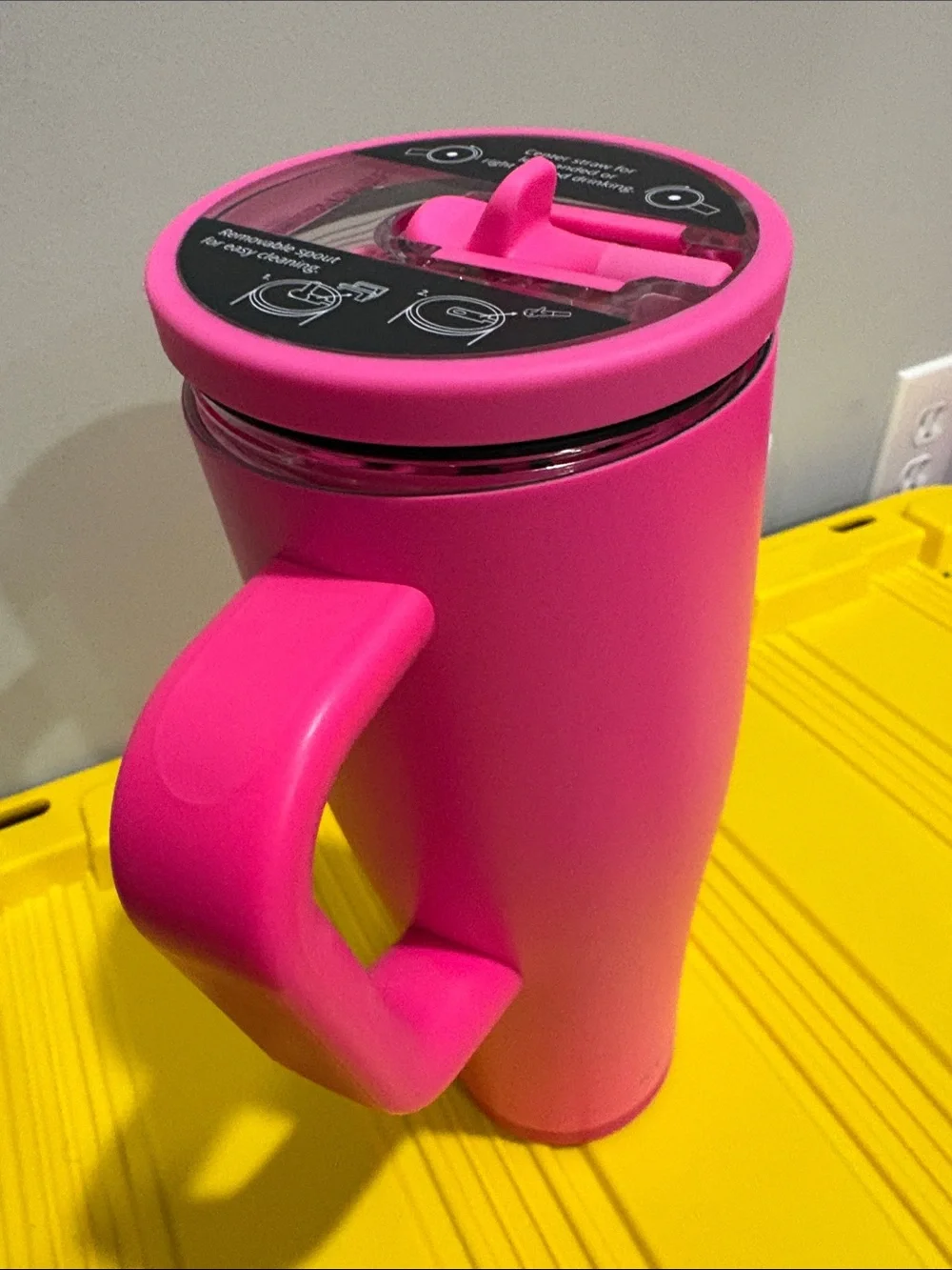 Pink ICESHAKER Insulated Shaker Bottle - Leak-Resistant Handle